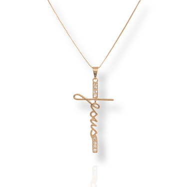 Gold CZ Jesus Necklace